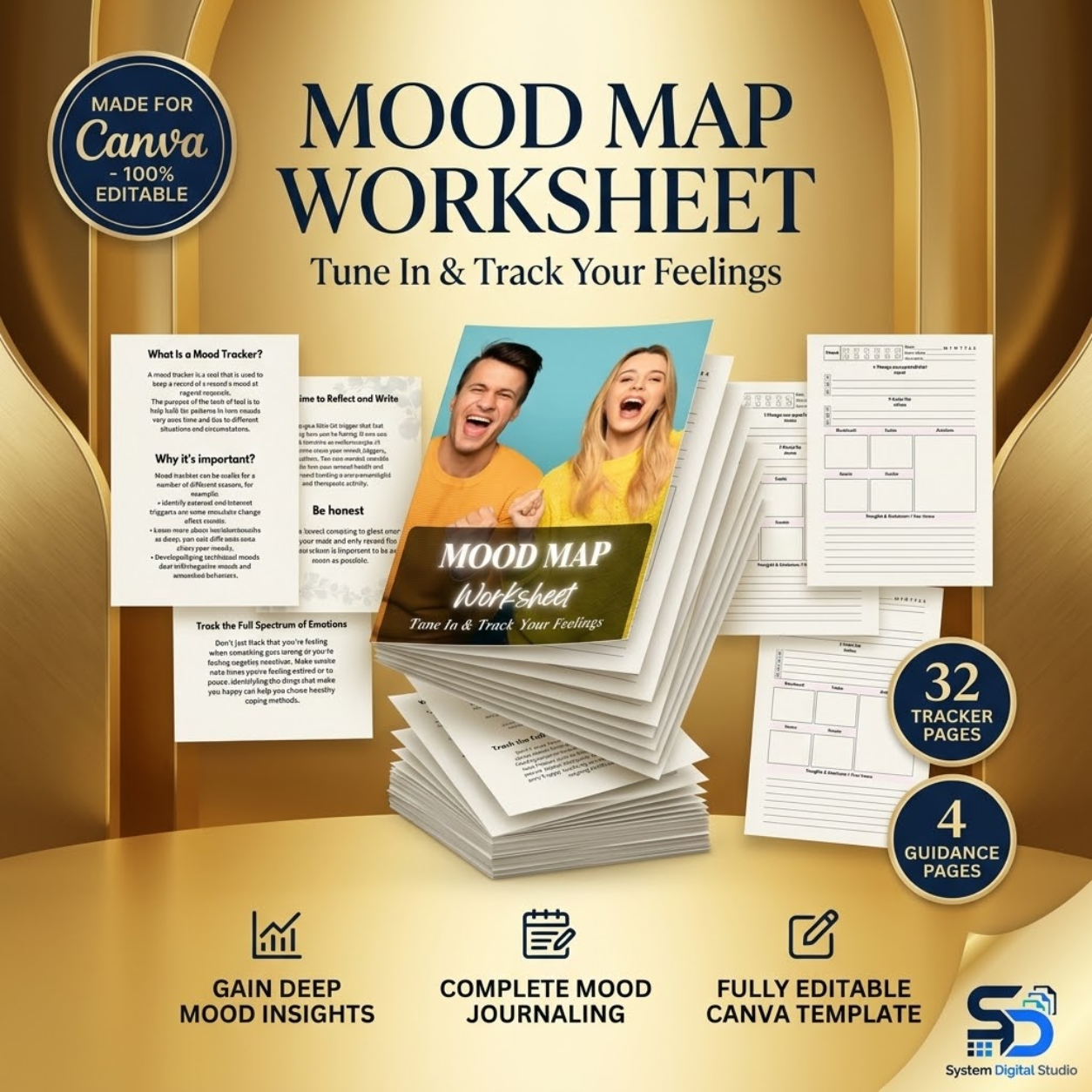 Mood Tracker & Emotion Journal | Printable Wellness Worksheet