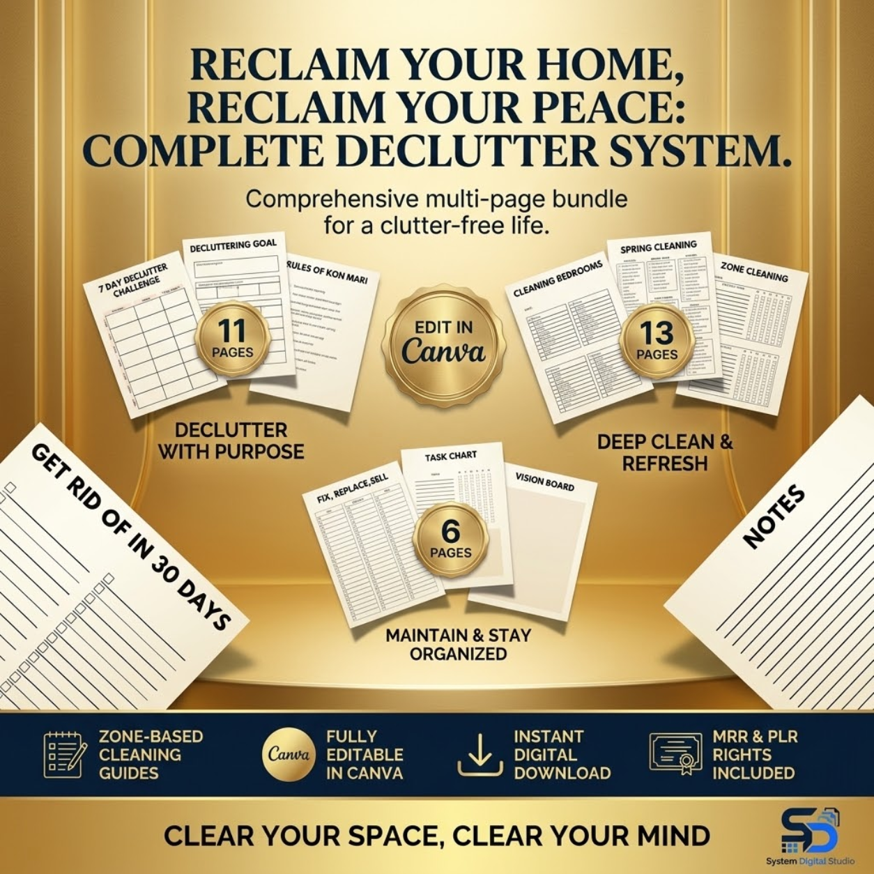 Decluttering & Cleaning Planner | Printable Home Organizer