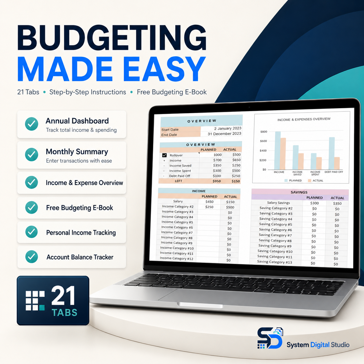 Personal Finance Budget Spreadsheet | Excel & Google Sheets