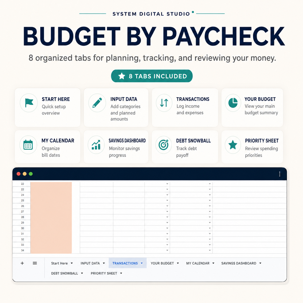 Ultimate Budget by Paycheck Spreadsheet