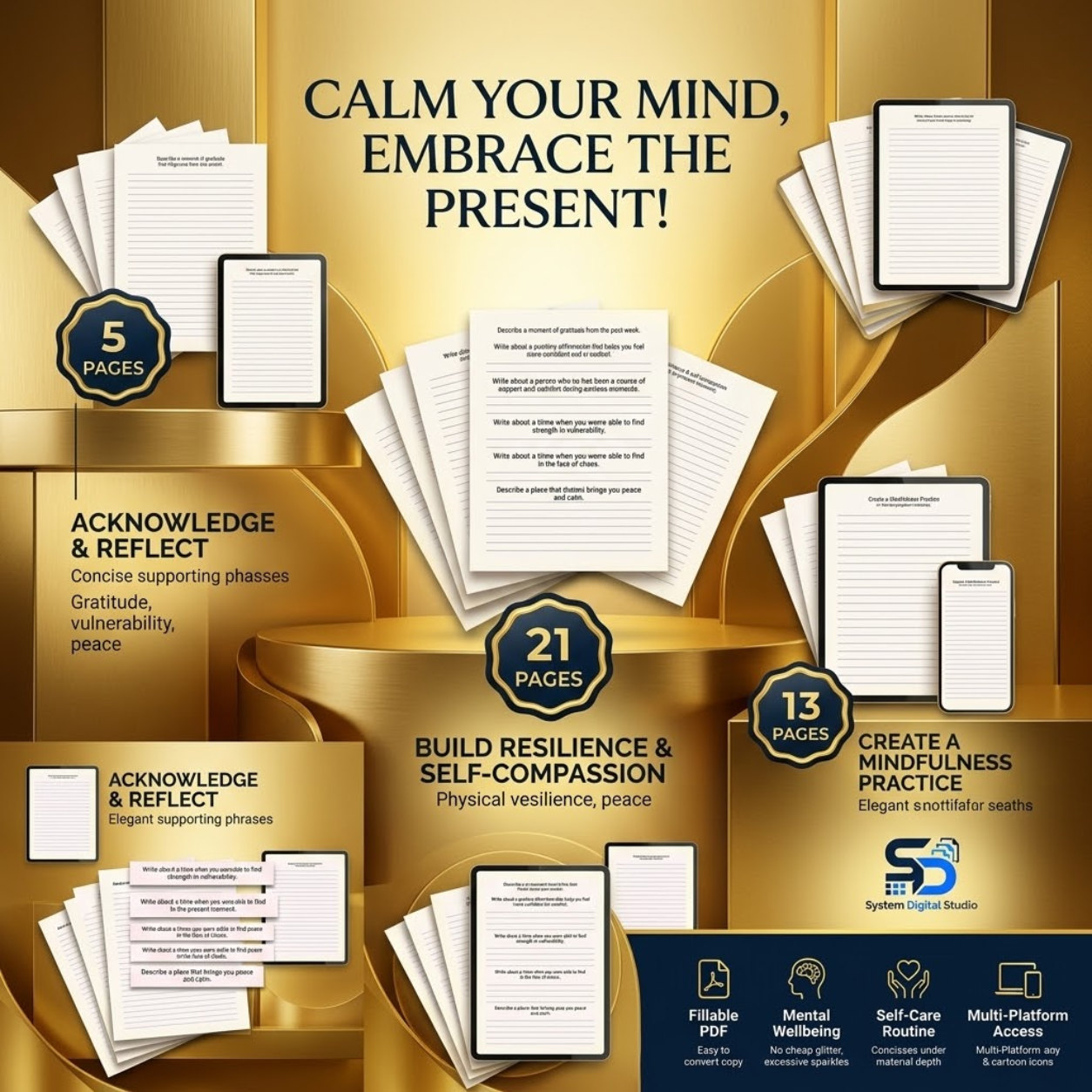 Anxiety & Mindfulness Worksheet | Printable Self-Care Journal