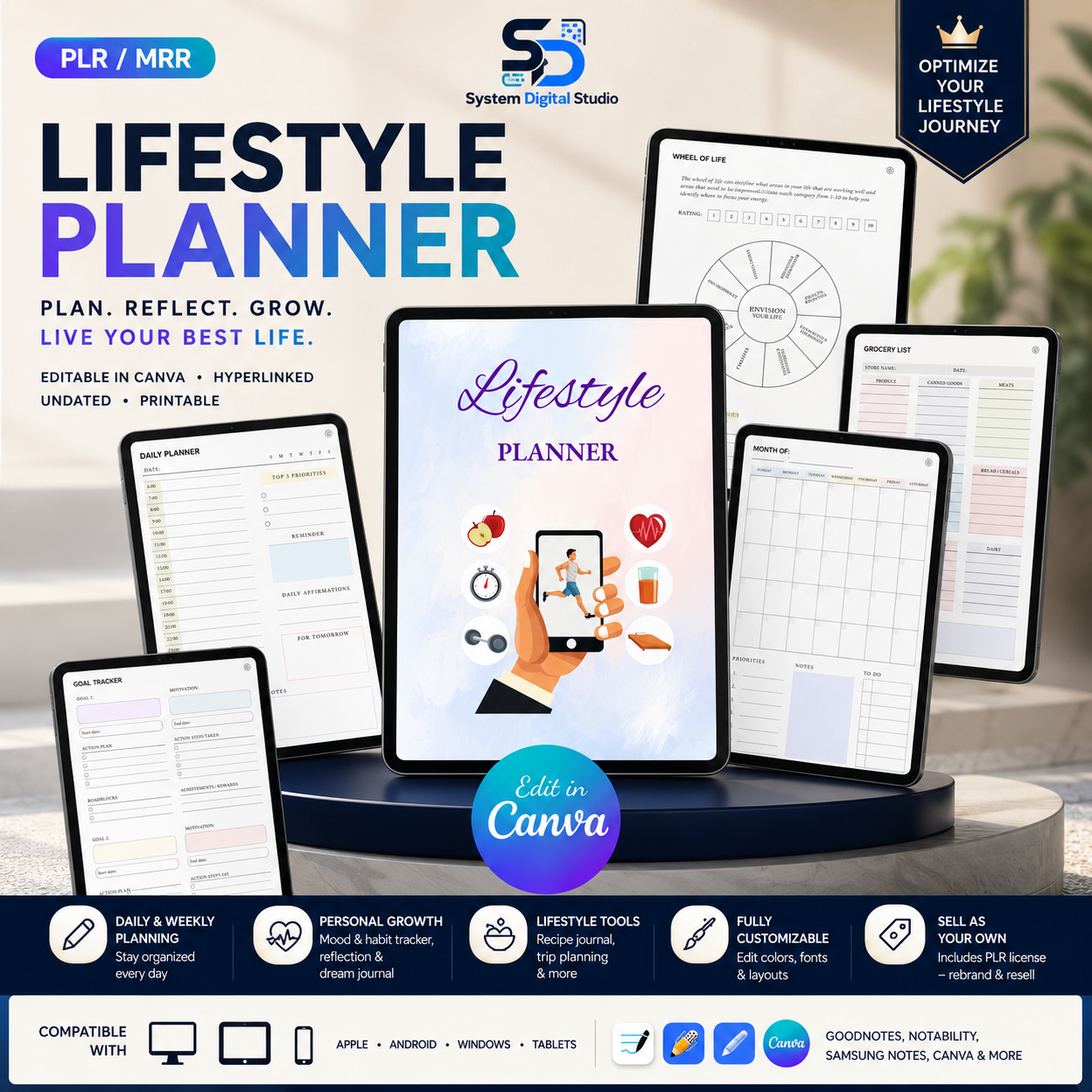 Lifestyle Digital Planner with PLR & Master Resell Rights