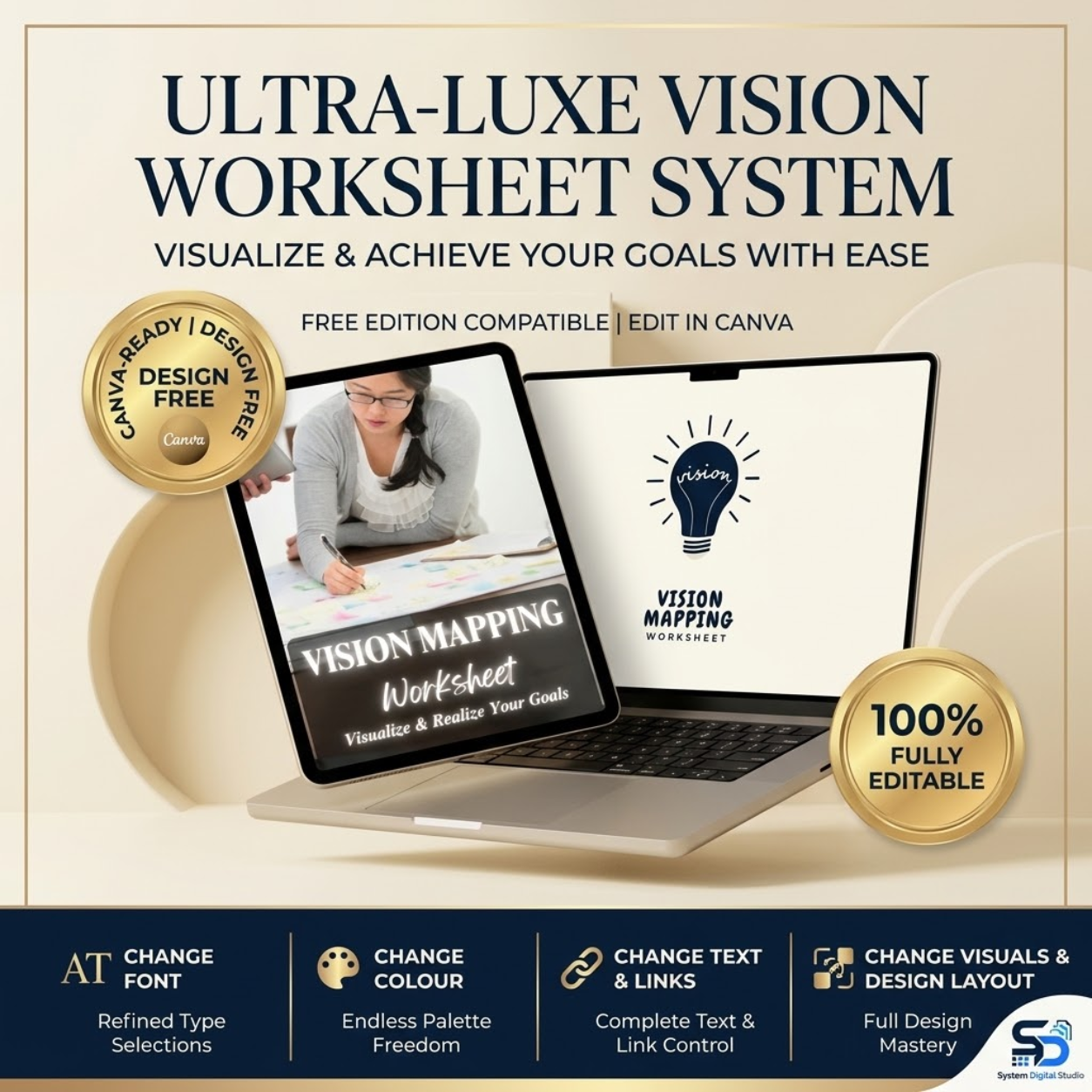 Vision Mapping Worksheet | Fillable PDF | Printable Planner