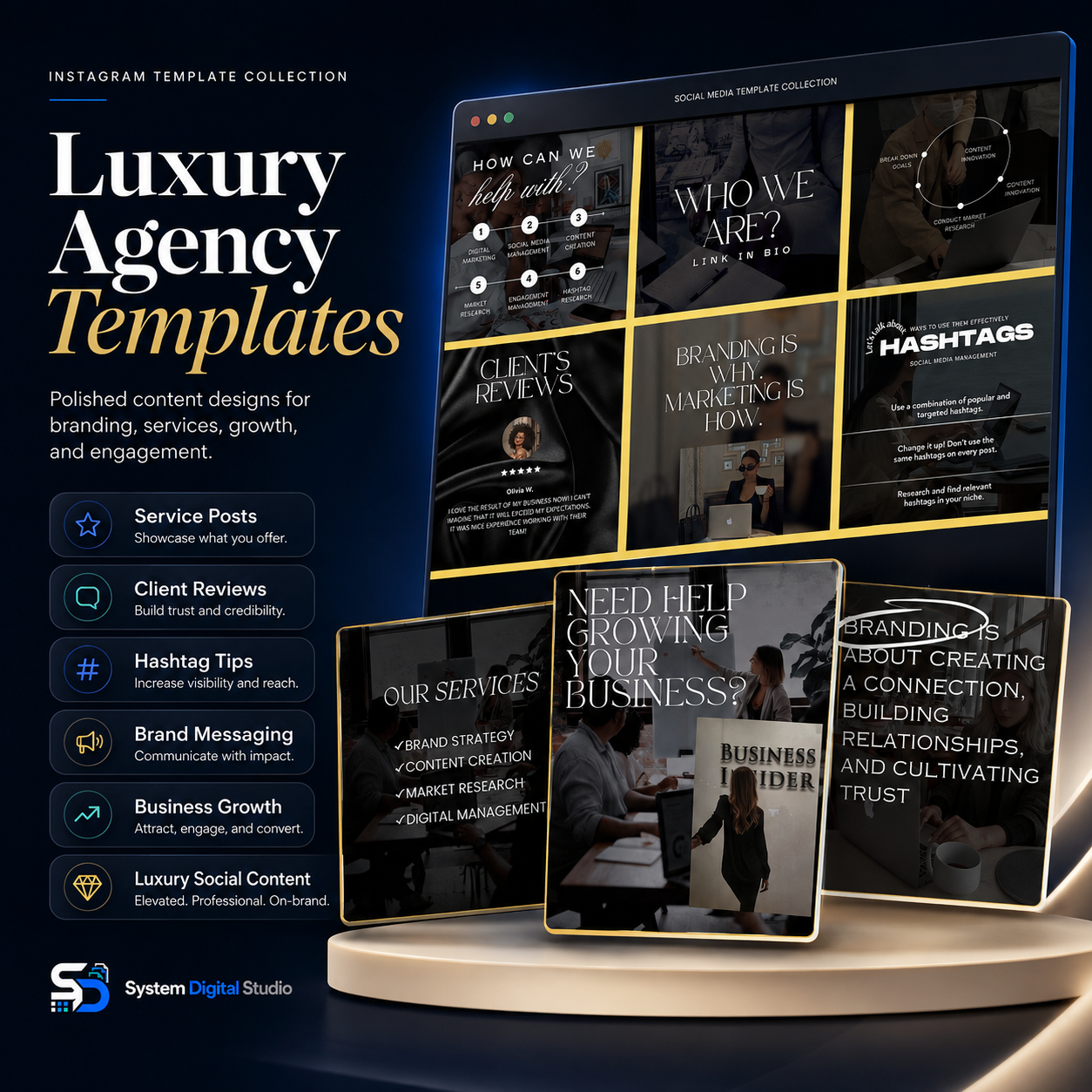 Digital Marketing Agency Templates | Social Media Manager Instagram Posts