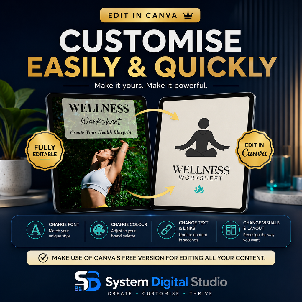 Wellness Worksheet | Fillable PDF & Printable Planner