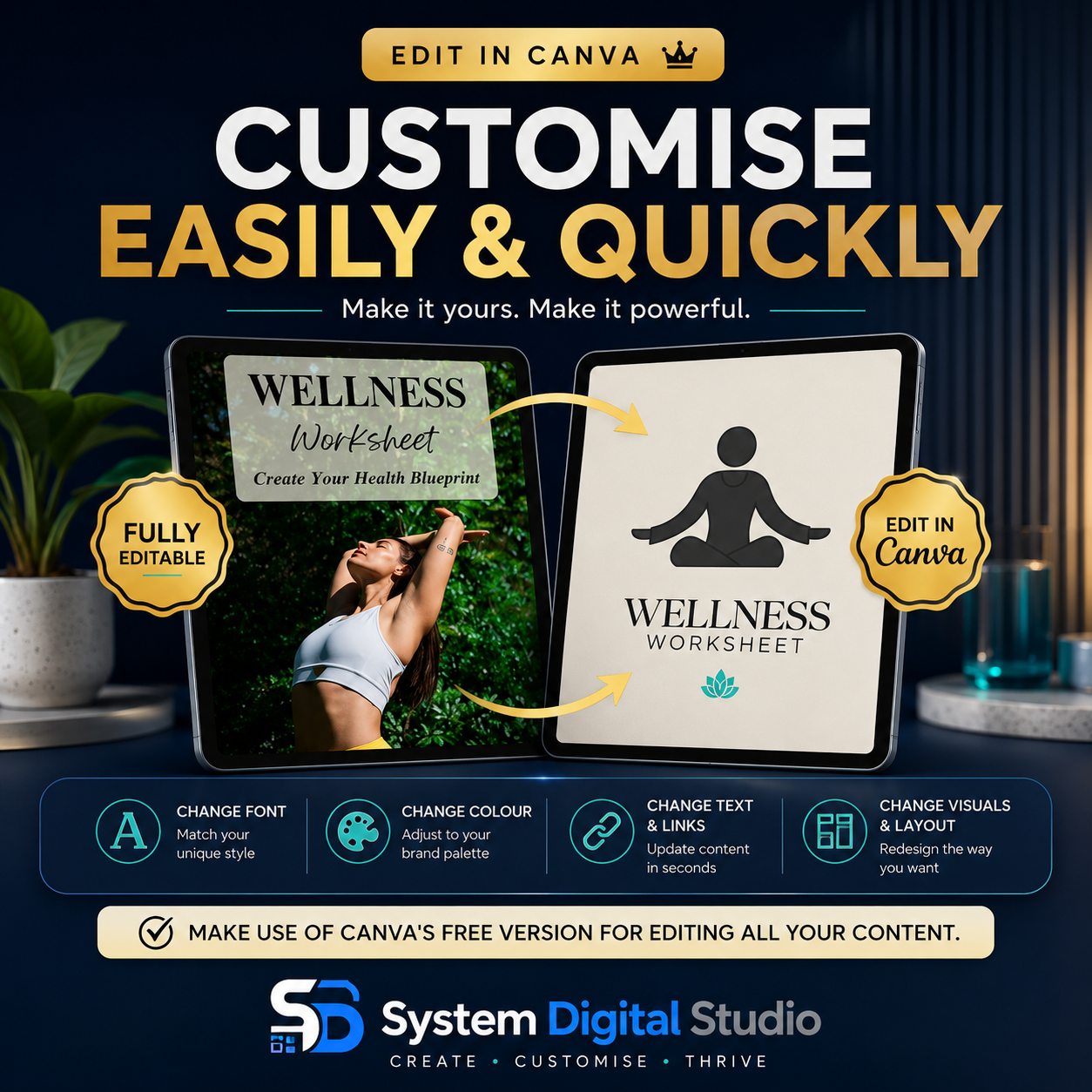 Wellness Worksheet | Fillable PDF & Printable Planner