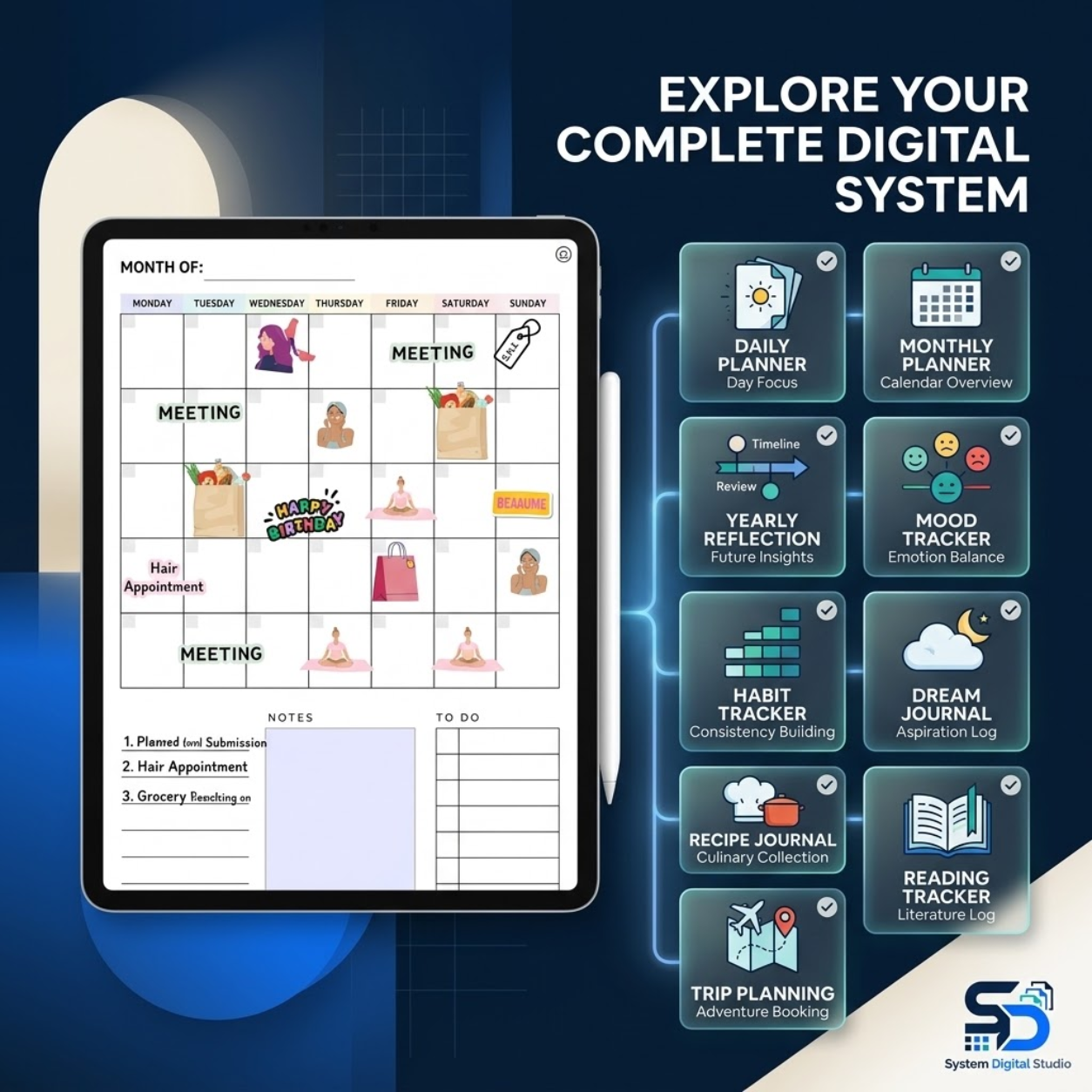 45-Page PLR Printable Lifestyle Planner | Editable Canva Template