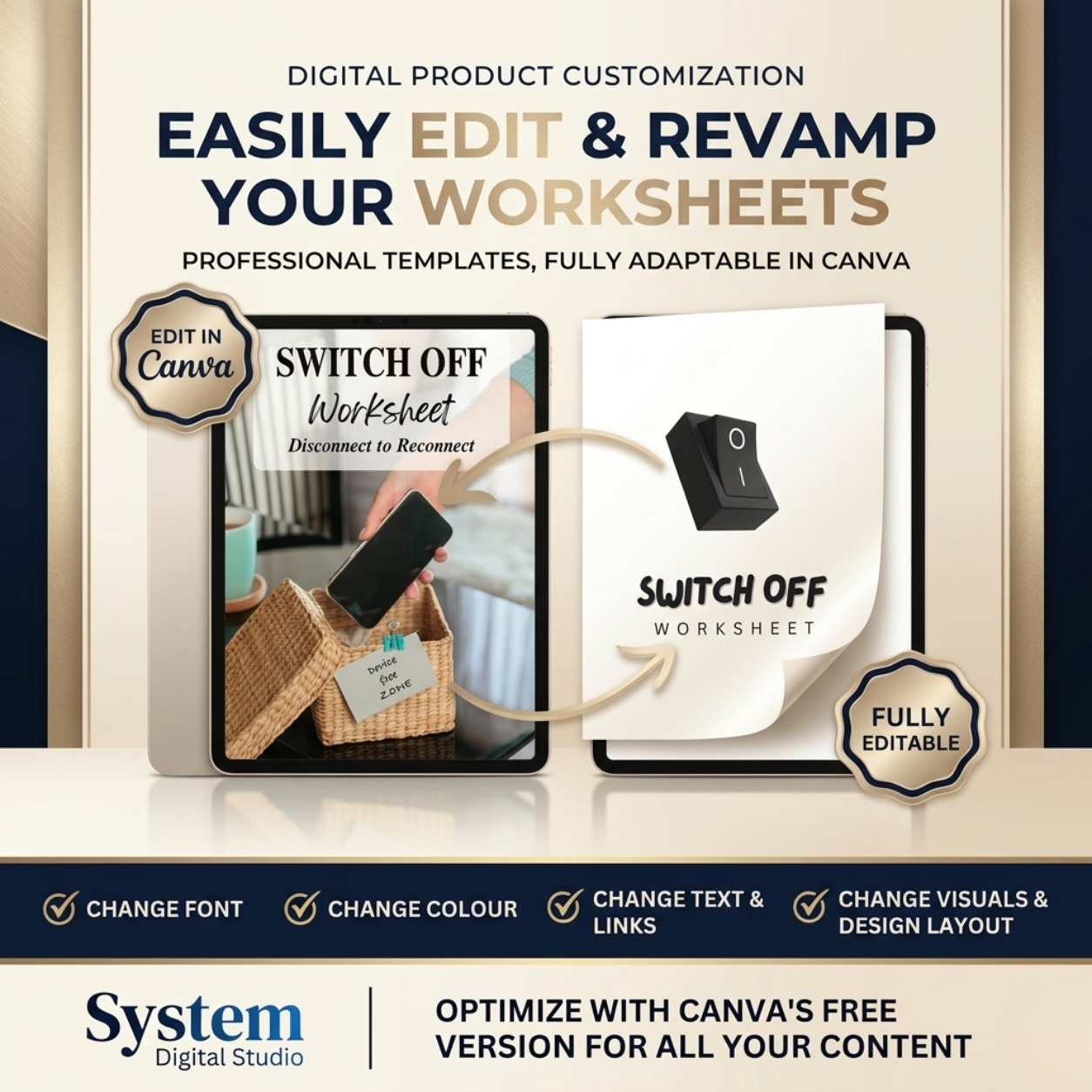 Switch Off Worksheet | Fillable PDF | Printable Planner