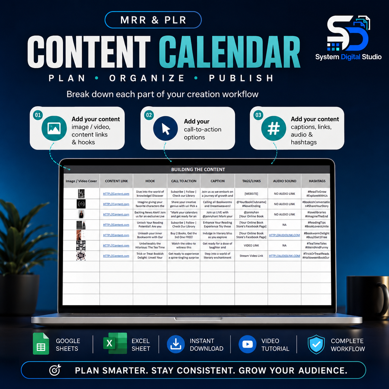 Social Media Planner Bundle & Content Calendar