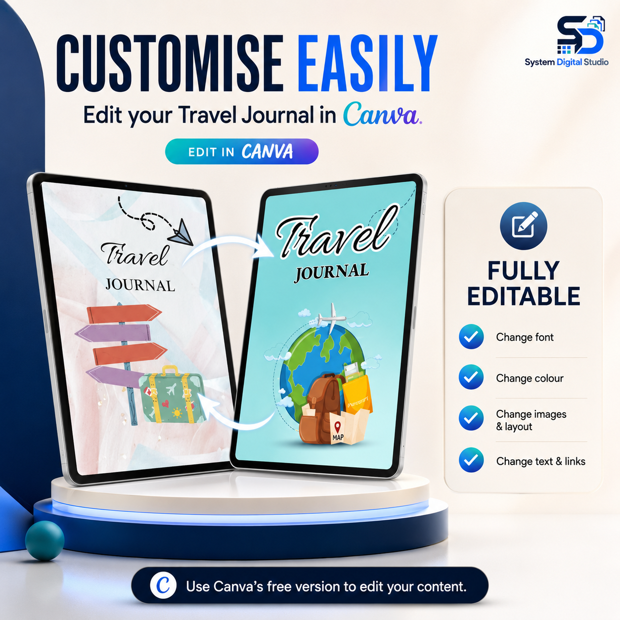 Travel Planner PLR & MRR – Editable Canva Digital Planner
