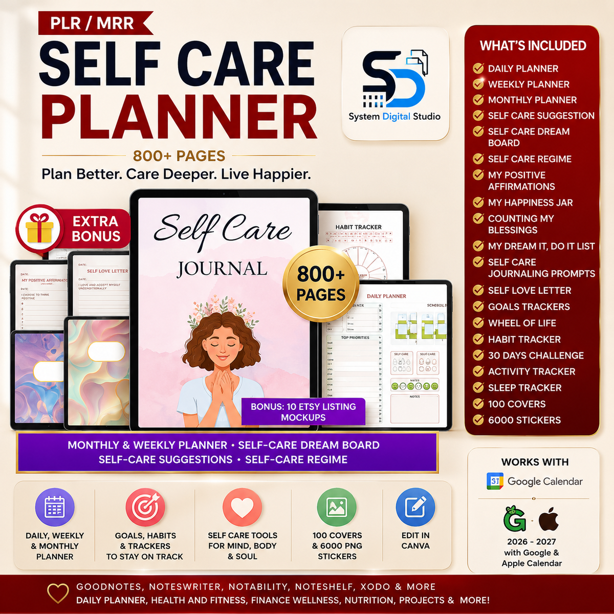 PLR & MRR All Shop Digital Planner Bundle