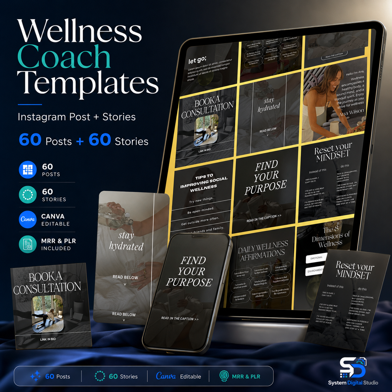 Wellness Coach Templates | Holistic Coach Posts | Wellbeing Templates