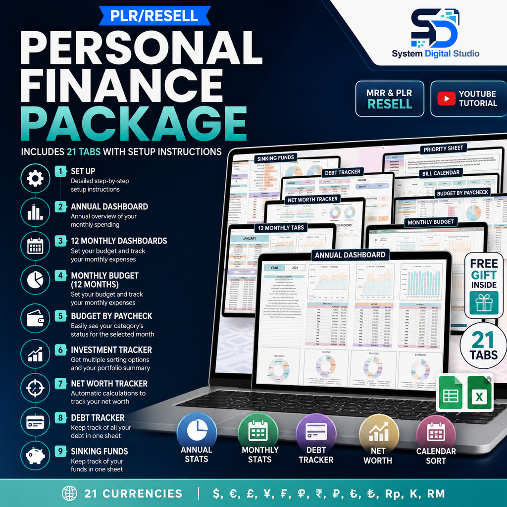 Smart Budget Spreadsheet Bundle with Master Resell Rights