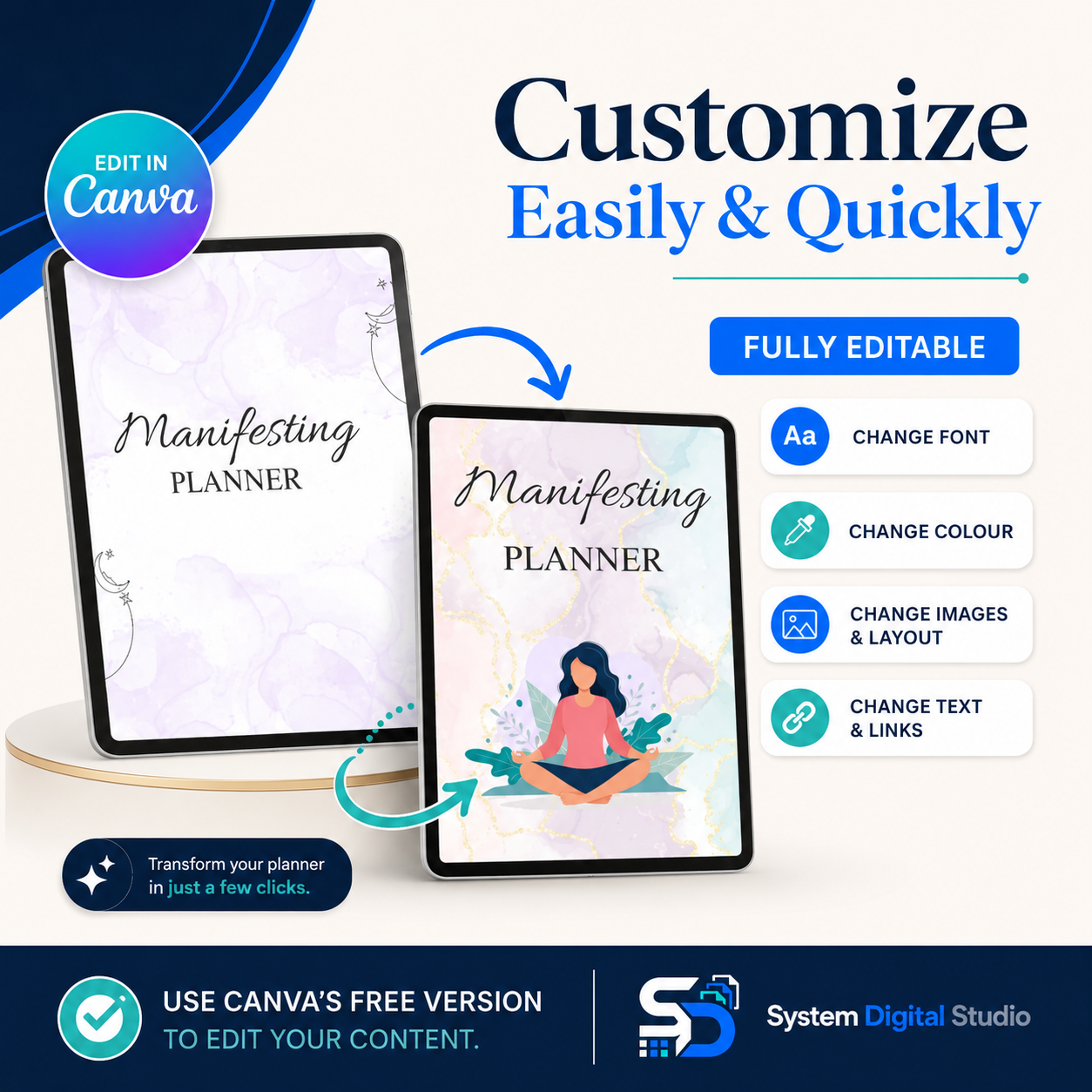 Manifestation Planner PLR Digital Planner with Master Resell Rights