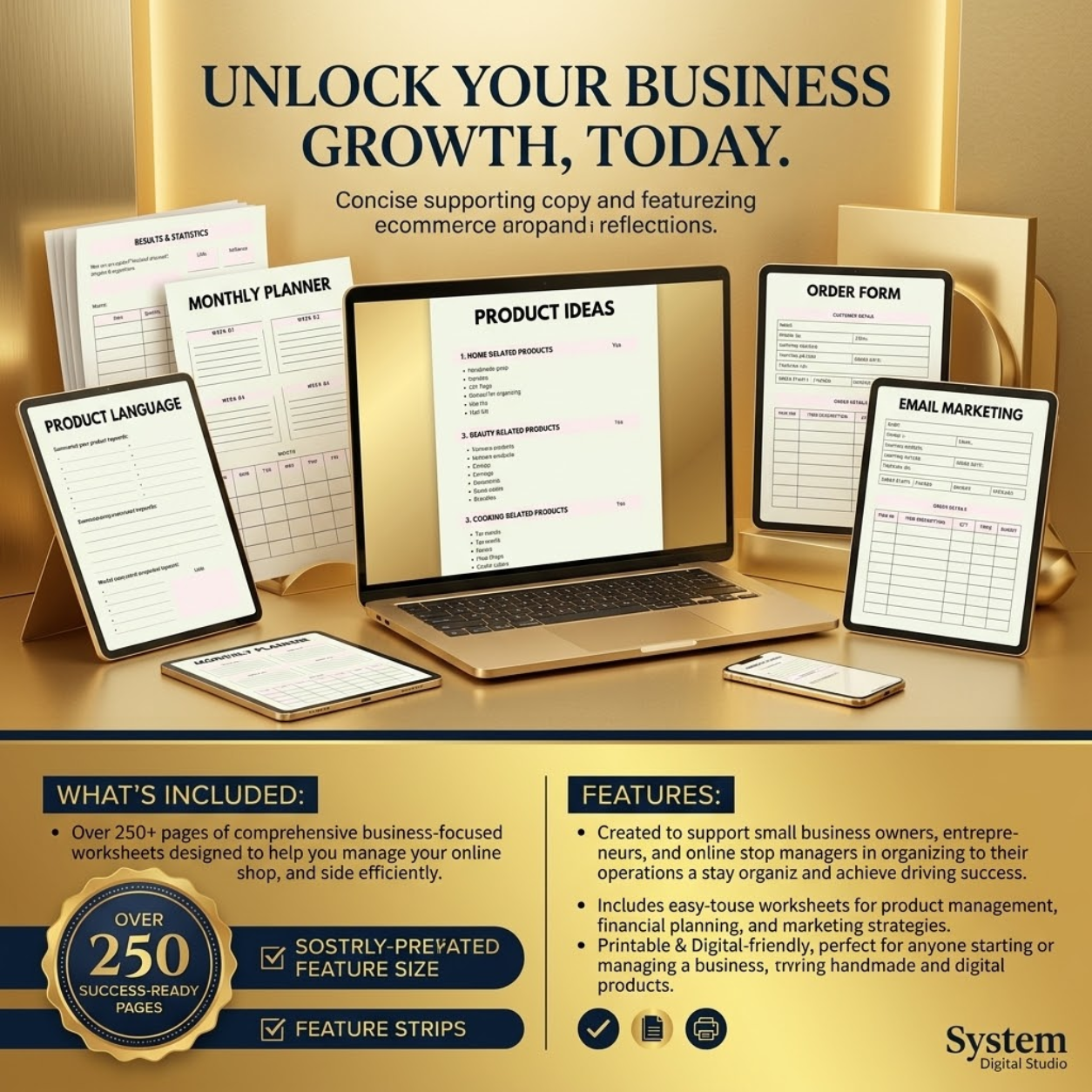 Etsy Seller Business Planner | Online Shop & Digital Product Worksheets