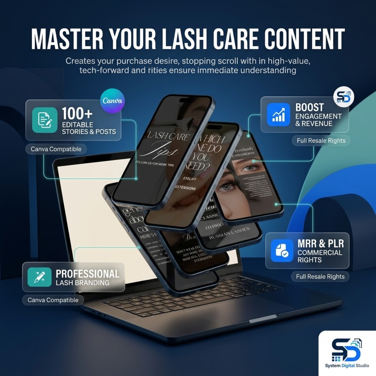 120 Lash Tech Instagram Templates | Lash Stylist Social Media Posts