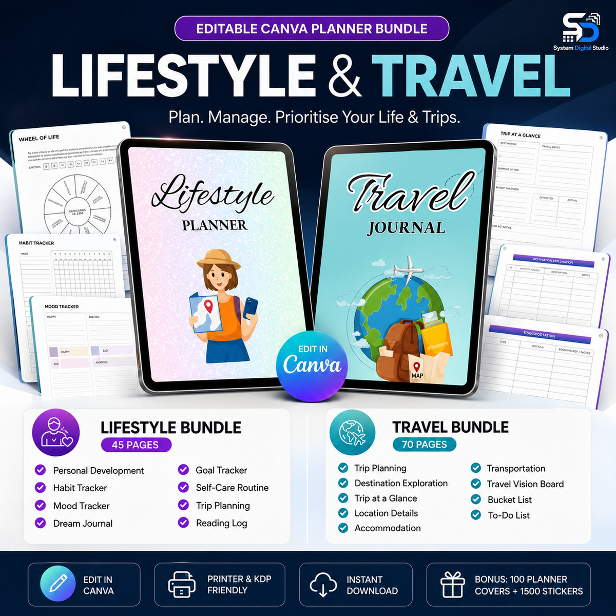 All Shop Printable Planner Bundle with PLR Rights