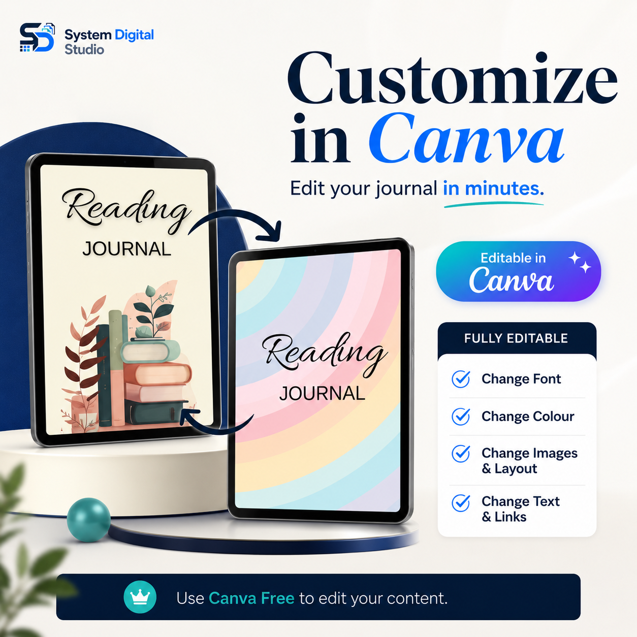 Reading Journal PLR Planner with Master Resell Rights