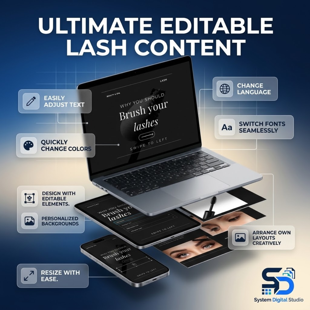 120 Lash Tech Instagram Templates | Lash Stylist Social Media Posts