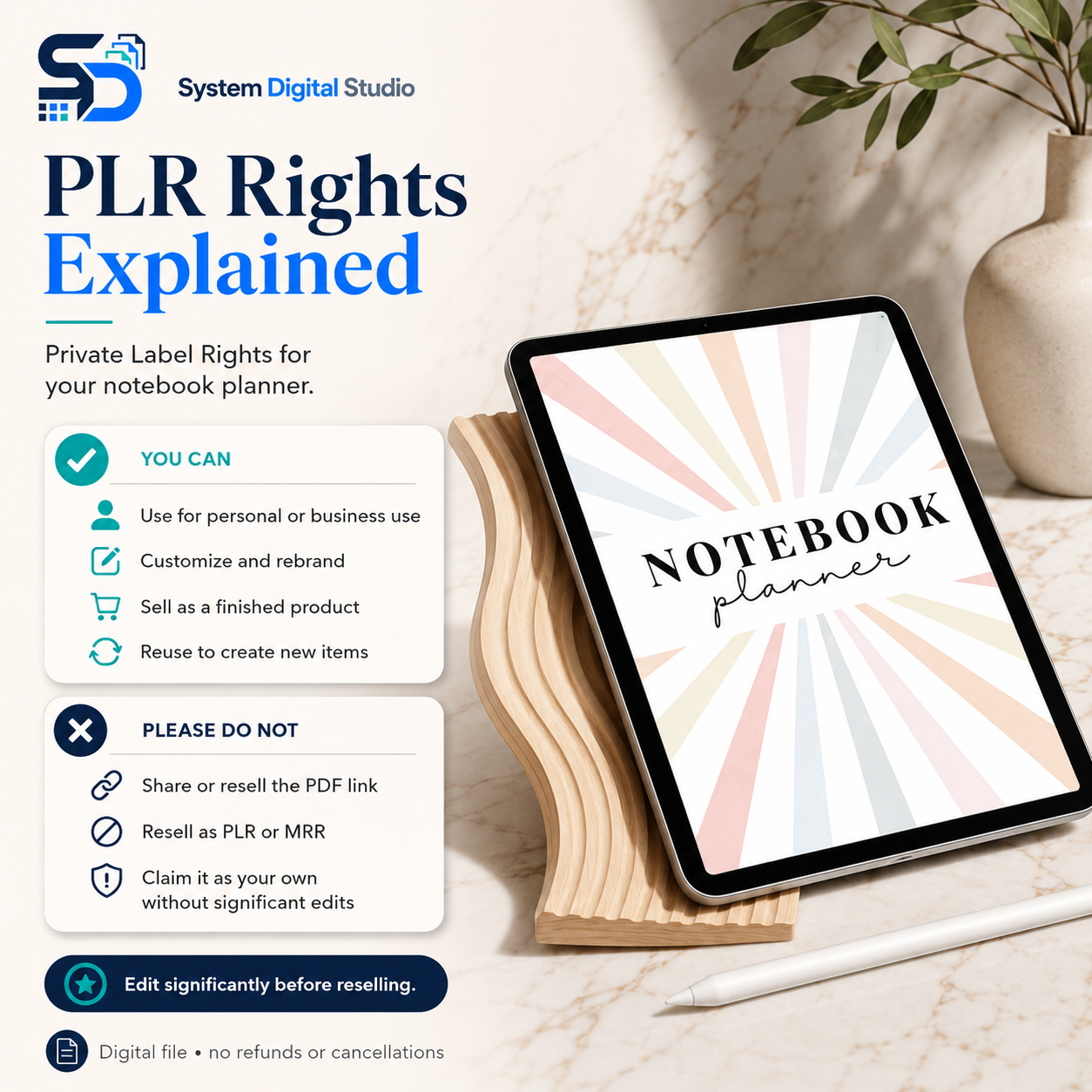 Digital Notebook Planner with Master Resell Rights