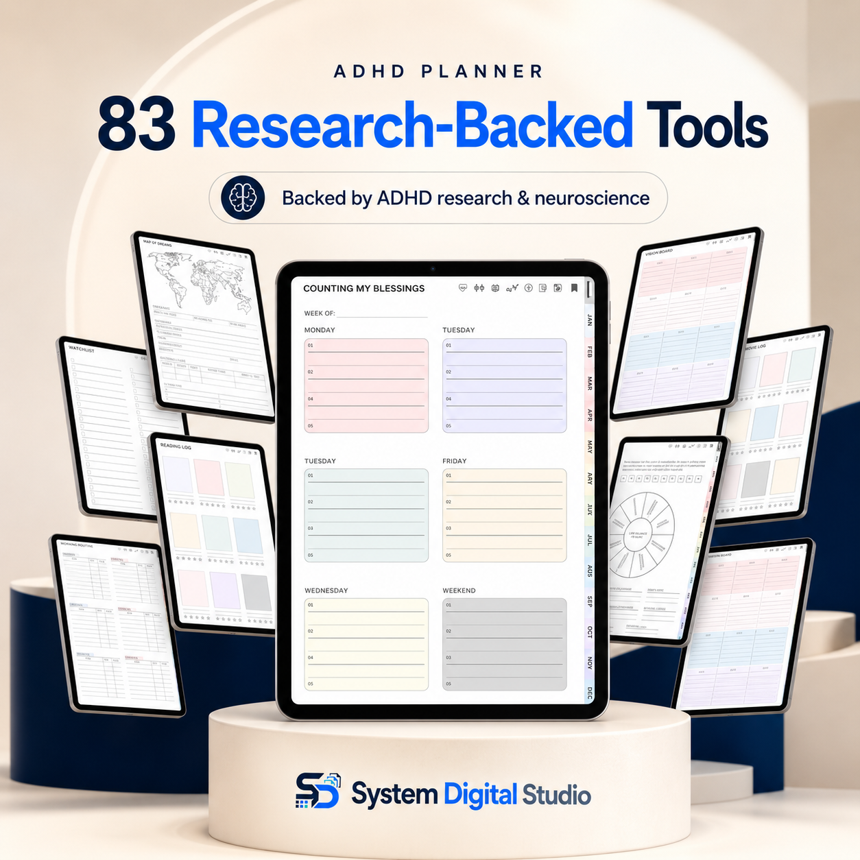 ADHD Digital Planner 2026–2027 | PLR & MRR Rights