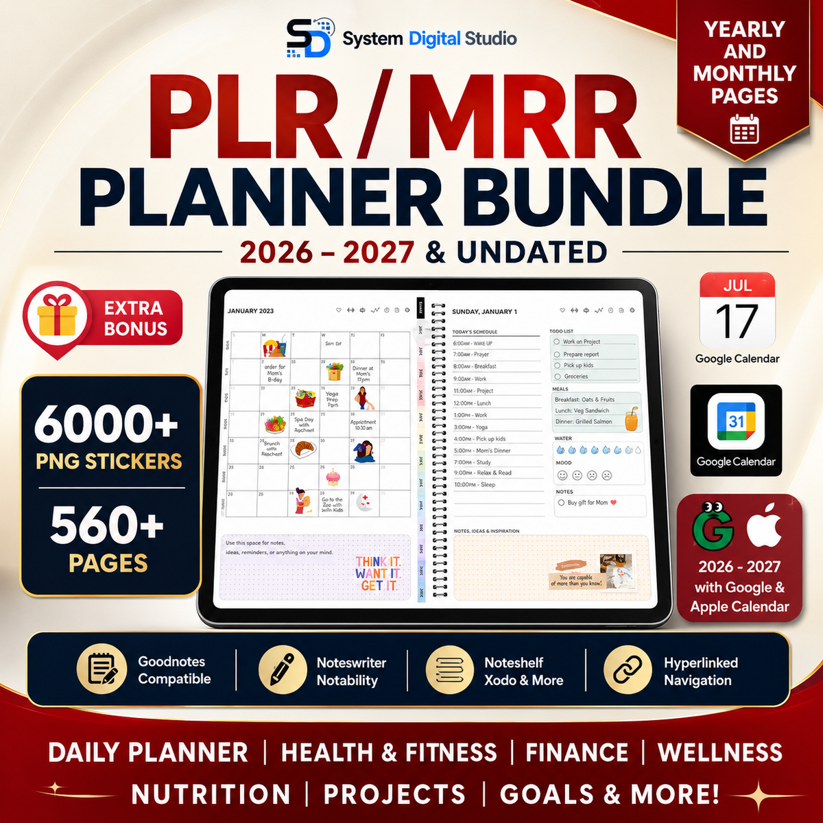 PLR & MRR All Shop Digital Planner Bundle