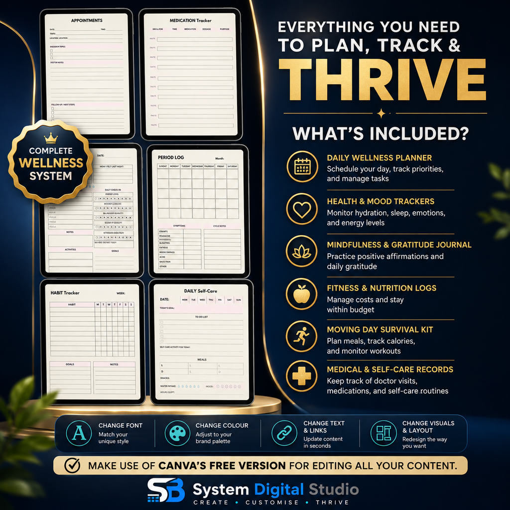 Wellness Worksheet | Fillable PDF & Printable Planner