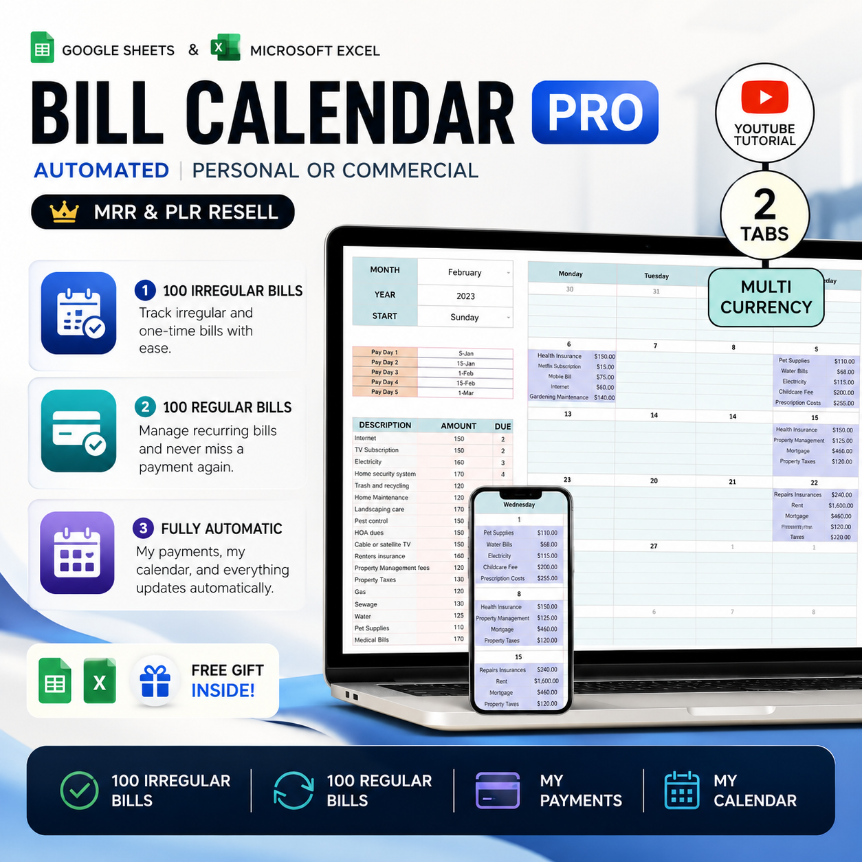 Budget Spreadsheet Bundle with PLR & MRR