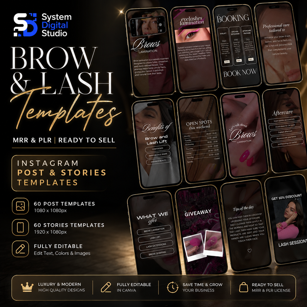 120 Lash Lift Instagram Templates | Lash Tech Social Media Posts
