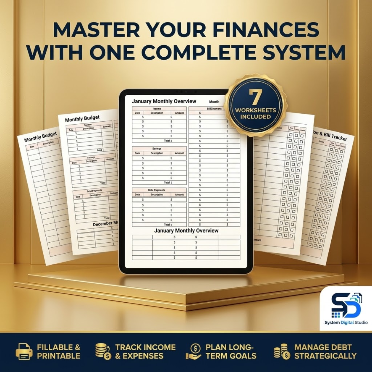 Budget Planner & Expense Tracker | Printable Finance Worksheet