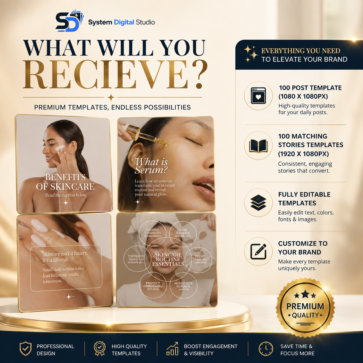 200 Skincare Social Media Templates | Esthetician Instagram Templates