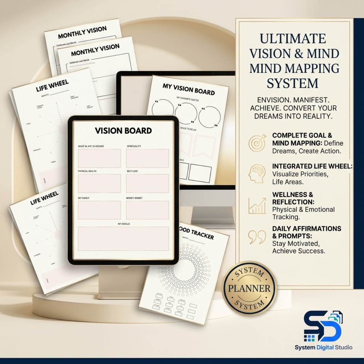 Vision Mapping Worksheet | Fillable PDF | Printable Planner