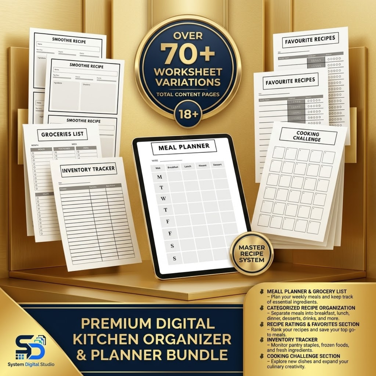 Recipe Card Template | Printable Recipe Planner & Meal Organizer