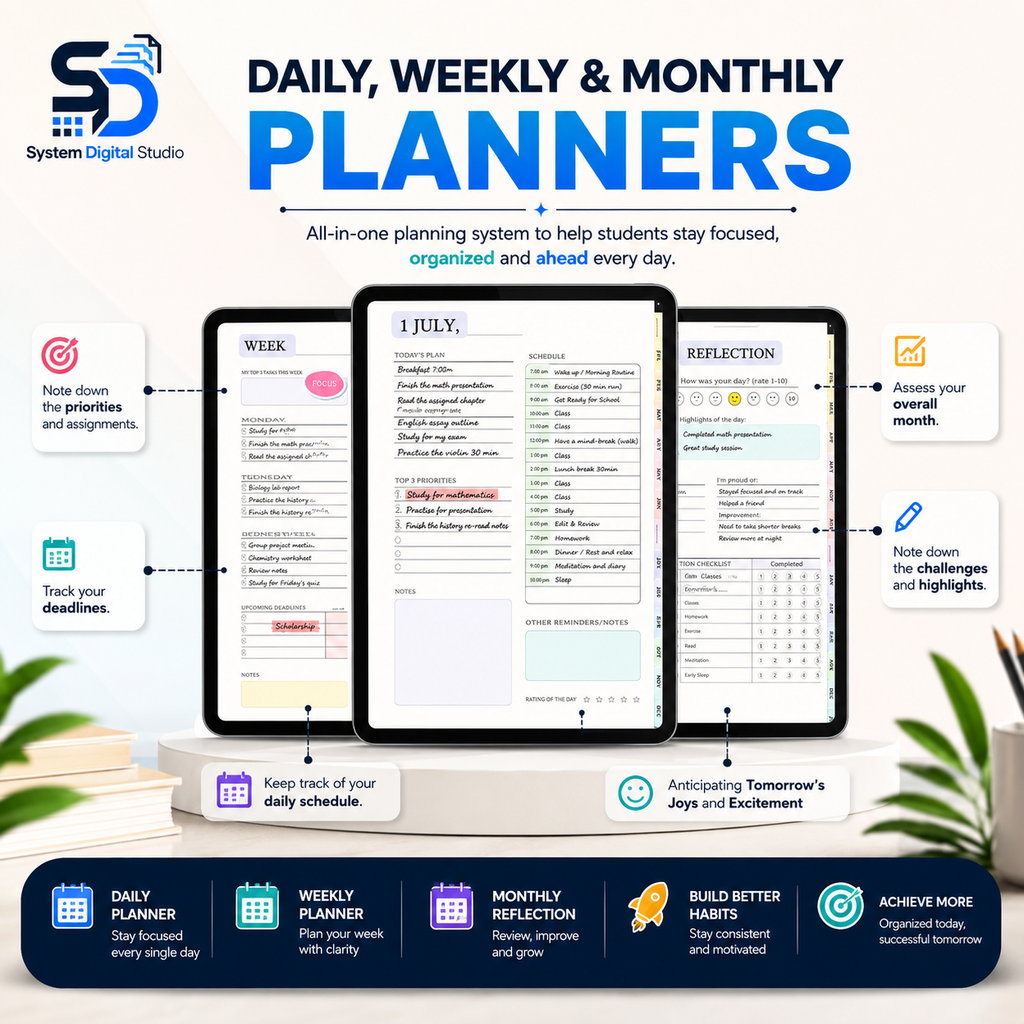 PLR Student Printable Planner | Editable Canva Template