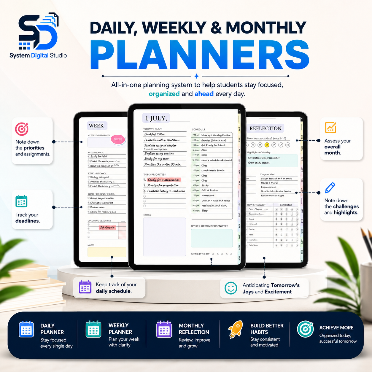 PLR Student Printable Planner | Editable Canva Template