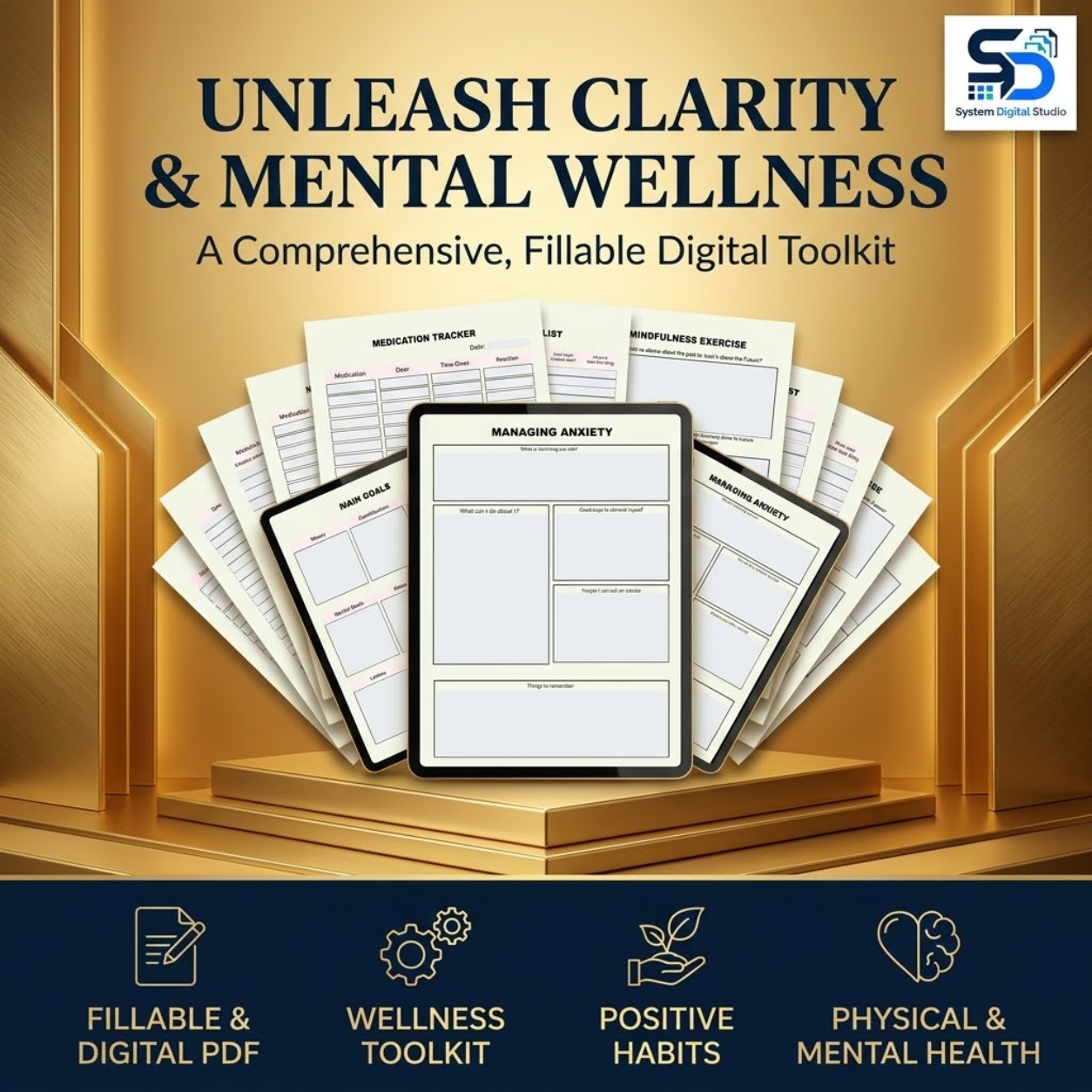 Mental Health Worksheets | Printable Self-Care & Wellness Bundle