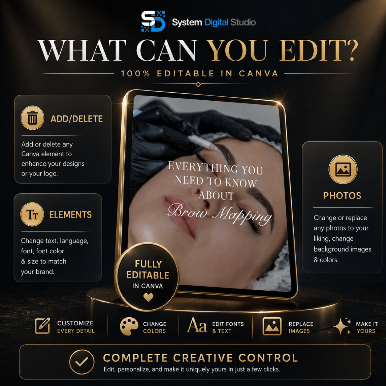120 Microblading Instagram Templates | PMU Brow Canva Templates