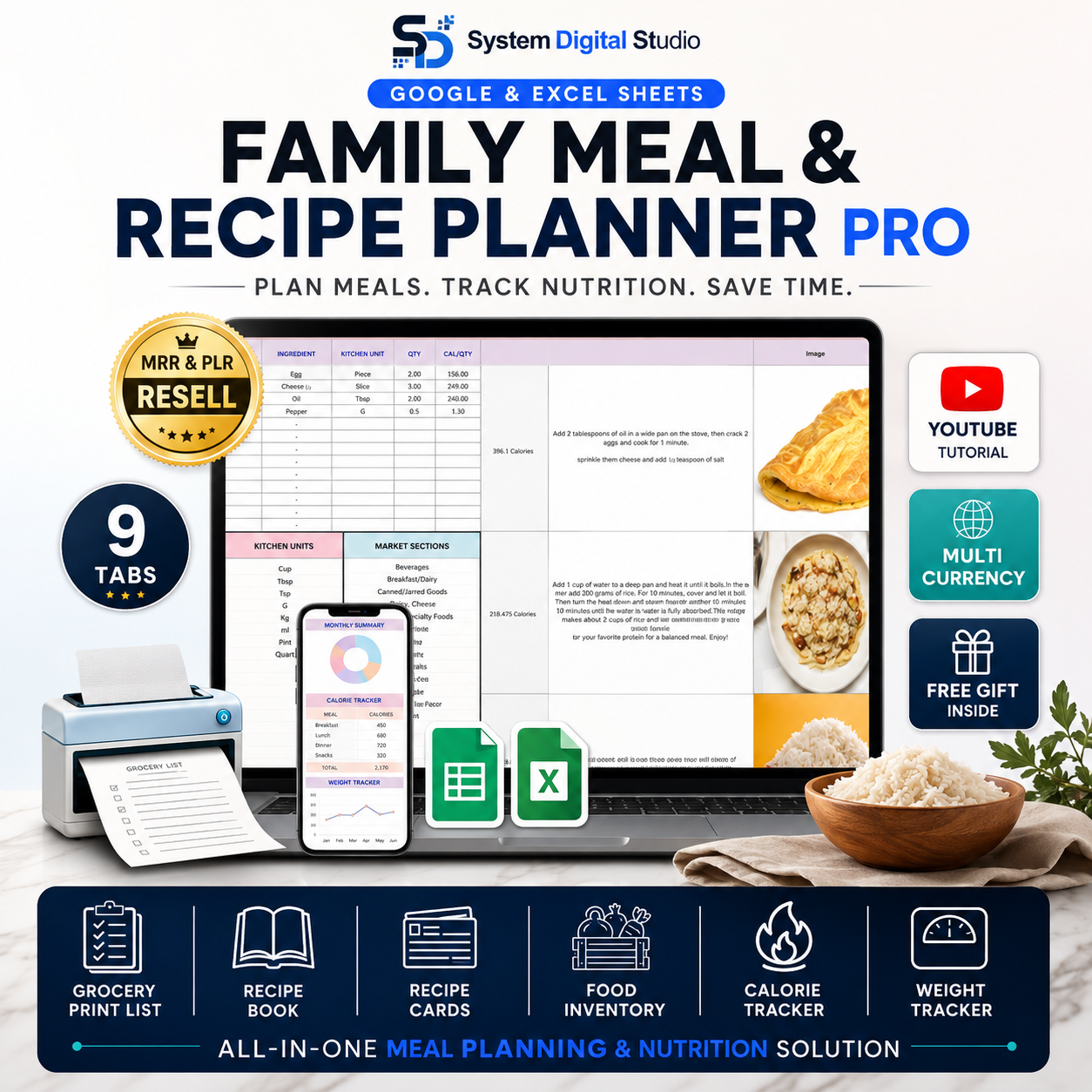 Life Organizer Spreadsheet Bundle with PLR & MRR