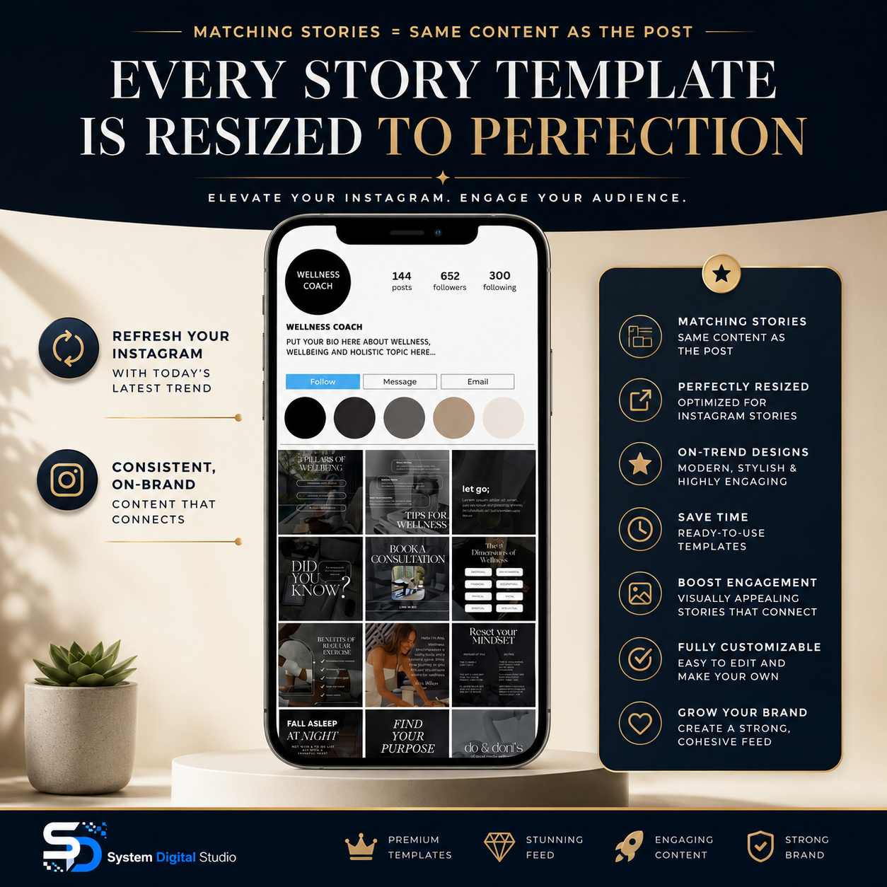 Wellness Coach Templates | Holistic Coach Posts | Wellbeing Templates