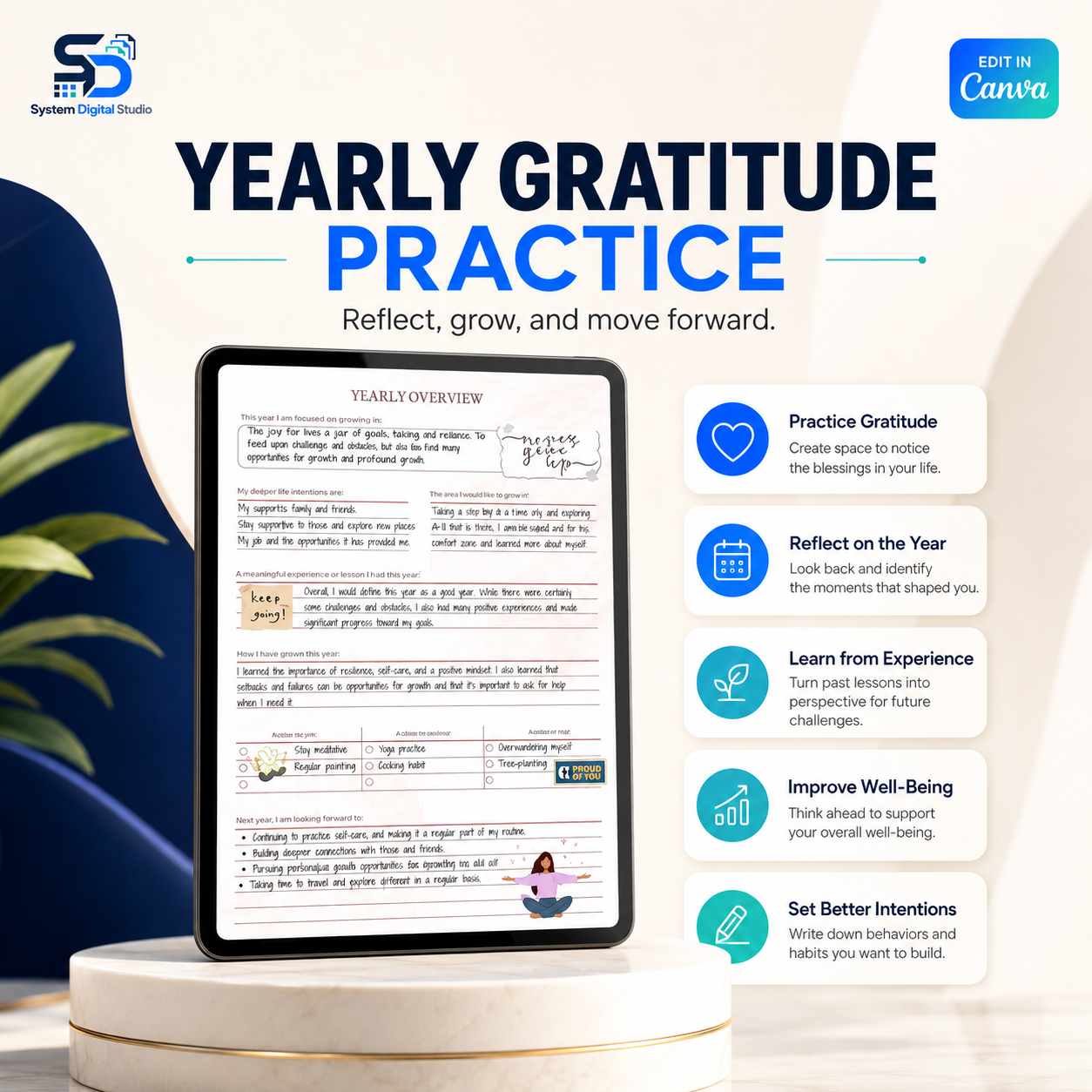 Gratitude Journal Digital Planner with PLR & MRR Rights