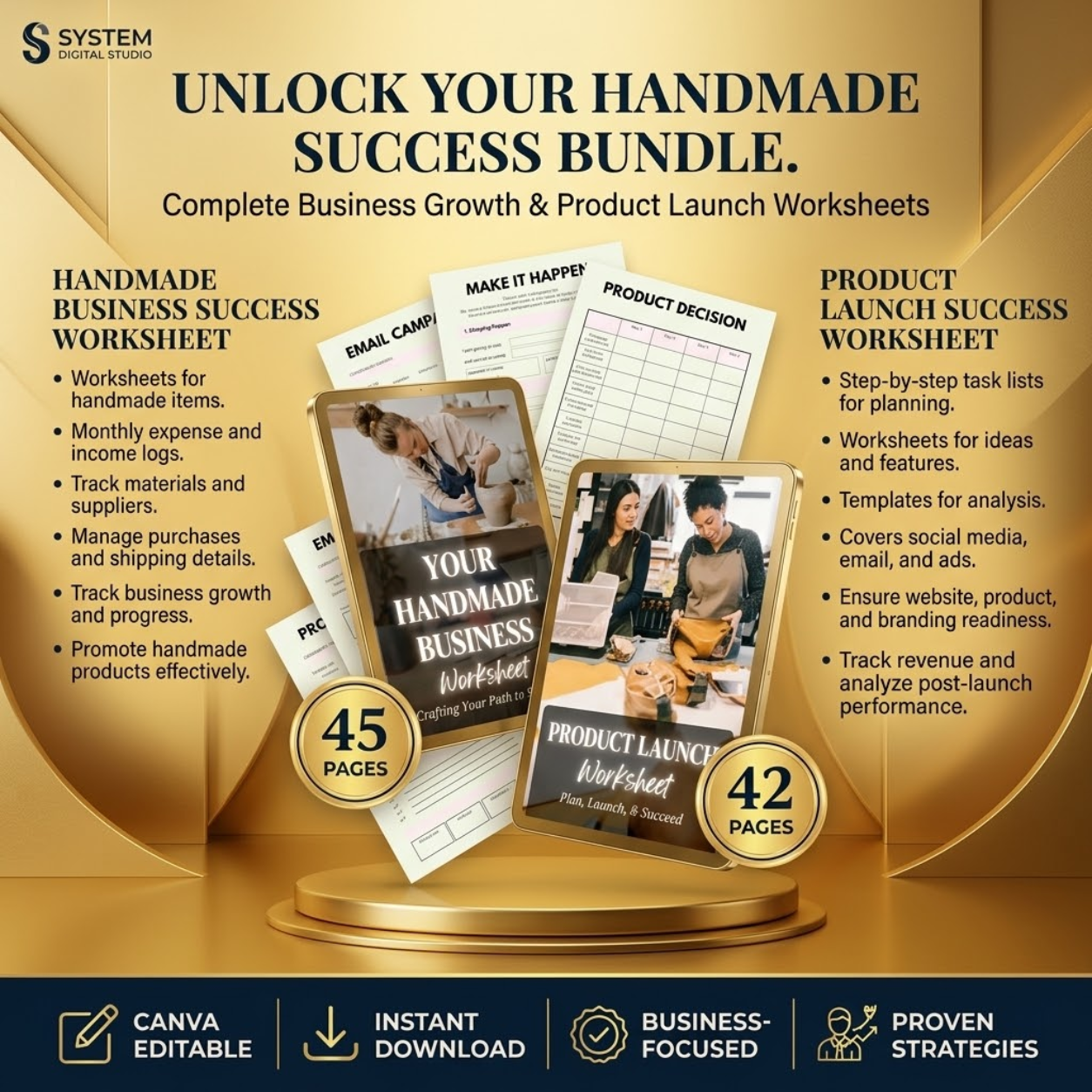 Etsy Seller Business Planner | Online Shop & Digital Product Worksheets