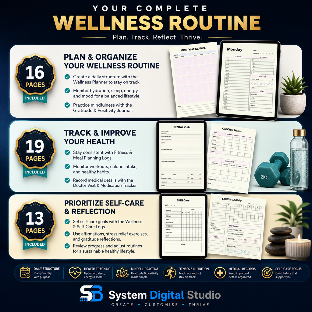 Wellness Worksheet | Fillable PDF & Printable Planner
