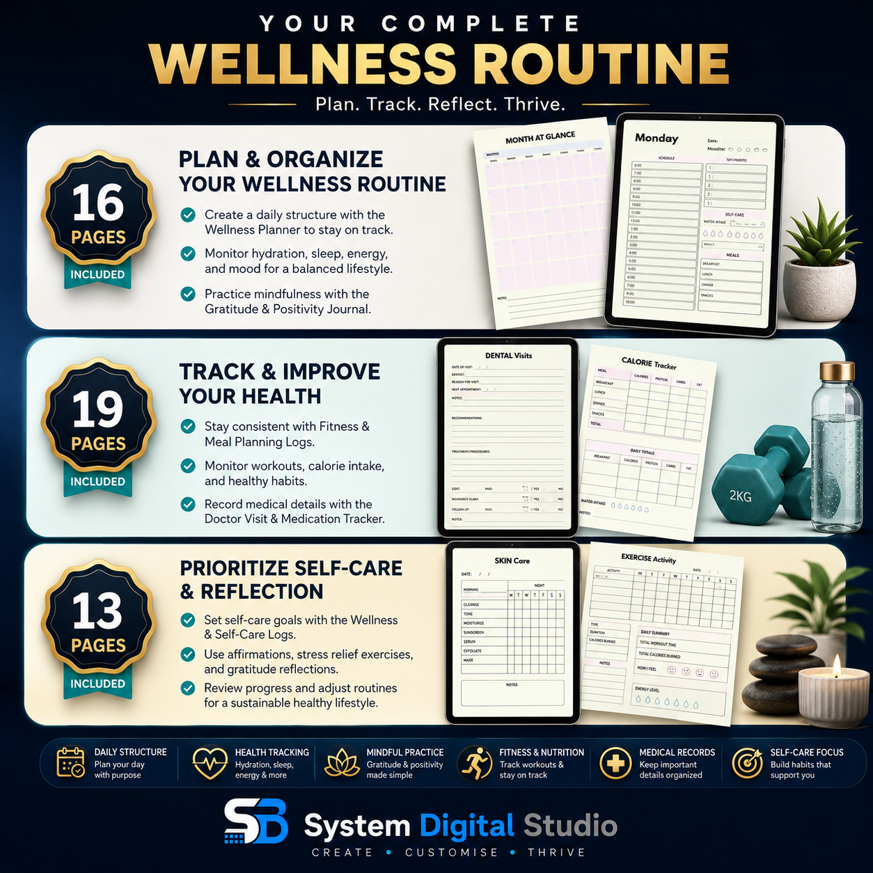 Wellness Worksheet | Fillable PDF & Printable Planner