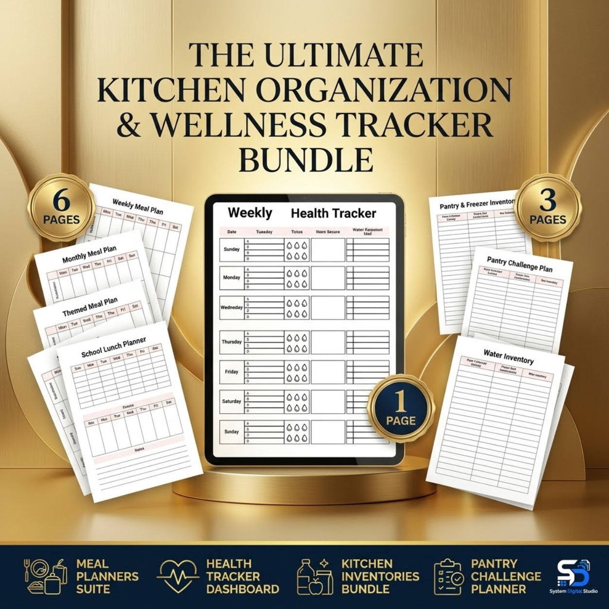 Meal Planner & Pantry Tracker | Printable Grocery Organizer