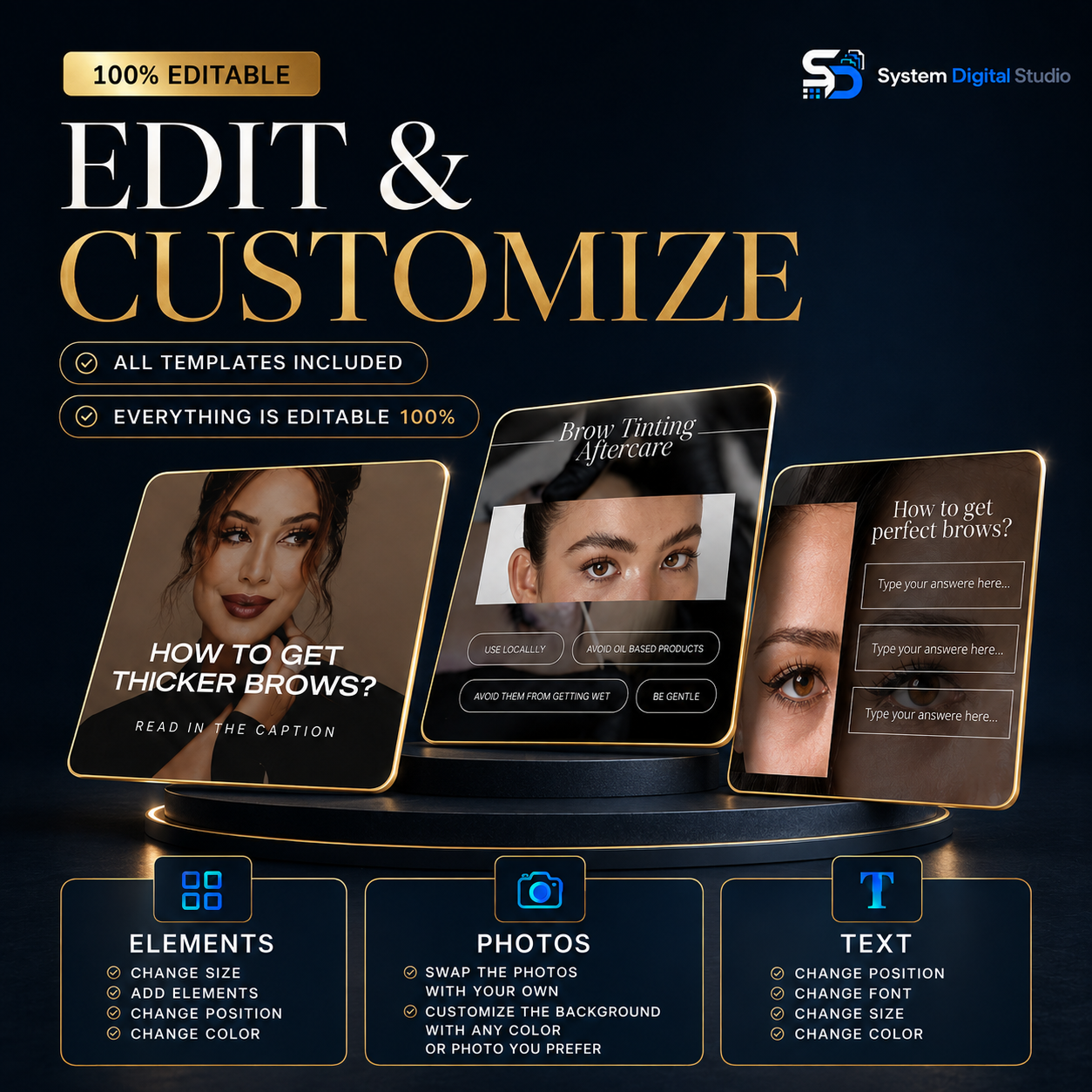 Brow Tech Instagram Templates | Brow Artist Canva Templates