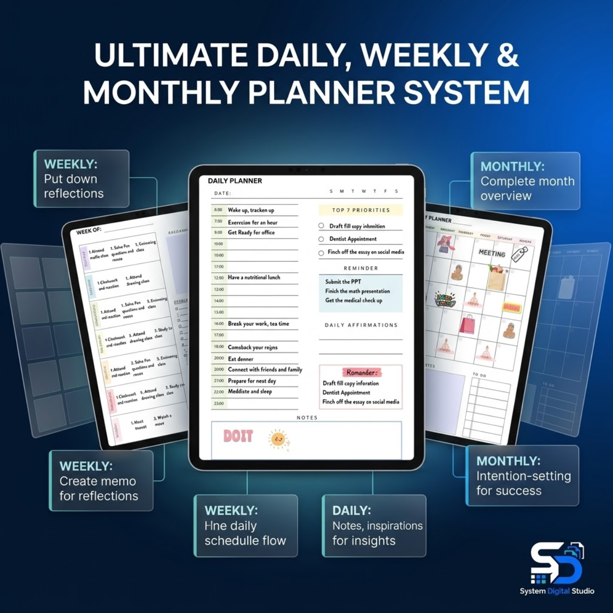45-Page PLR Printable Lifestyle Planner | Editable Canva Template