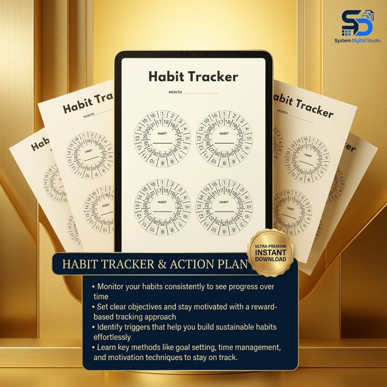 Habit Tracker & Goal Planner | Printable Habit Worksheet
