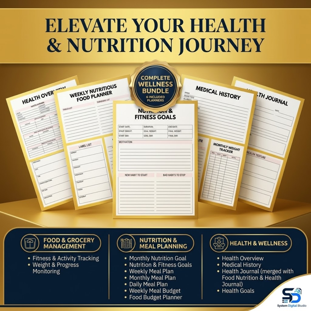 Nutrition Planner & Meal Tracker | Printable Food Journal
