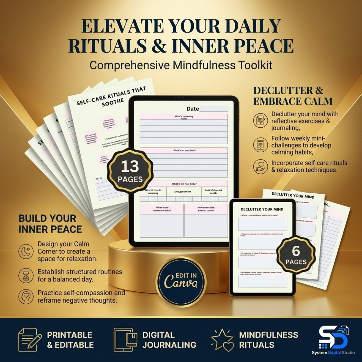 Mindfulness & Stress Relief Worksheet | Printable Mindfulness Journal