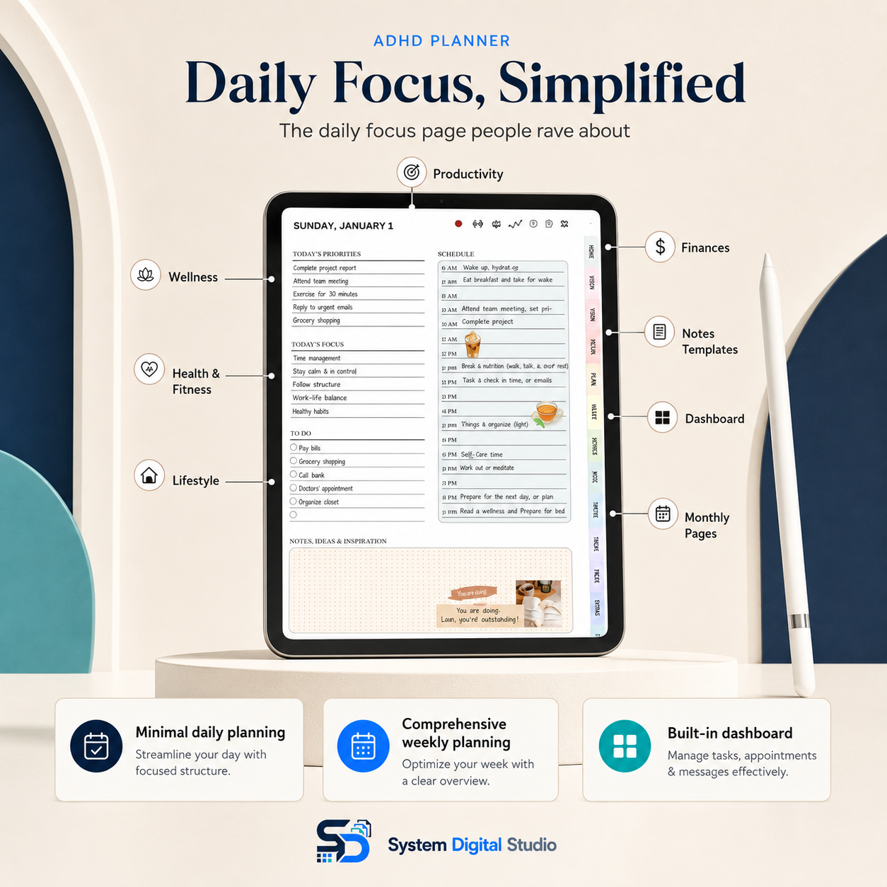 ADHD Digital Planner 2026–2027 | PLR & MRR Rights